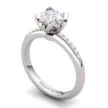 White Topaz Elite Lilac Wonder Tulip Solitaire Ring