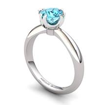 Blue Topaz Artisanal Queen of Night Solitaire Ring