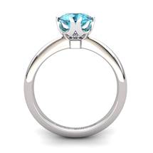 Blue Topaz Artisanal Queen of Night Solitaire Ring