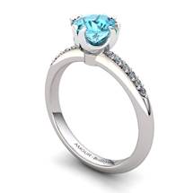 Blue Topaz Elite Queen of Night Solitaire Ring