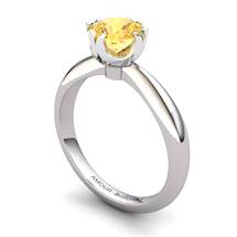 Citrine Artisanal Queen of Night Solitaire Ring