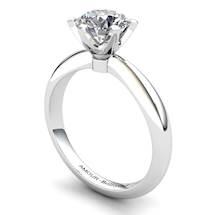 White Topaz Artisanal Tarda Solitaire Ring