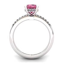 Garnet Elite Floral Crown Solitaire Silver Engagement Ring