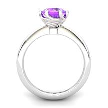 Amethyst Artisanal Eye of Cyclone Solitaire Ring