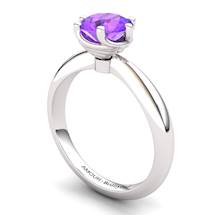 Amethyst Artisanal Eye of Cyclone Solitaire Ring
