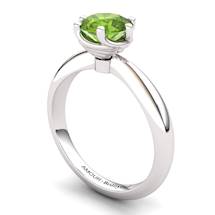Peridot Artisanal Eye of Cyclone Solitaire Ring