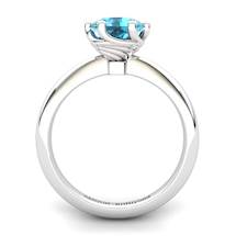 Blue Topaz Artisanal Eye of Cyclone Solitaire Ring