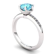 Blue Topaz Elite Eye of Cyclone Solitaire Ring
