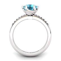 Blue Topaz Elite Eye of Cyclone Solitaire Ring