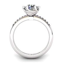White Topaz Artisanal Eye of Cyclone Solitaire Ring