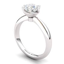 White Topaz Artisanal Eye of Cyclone Solitaire Ring