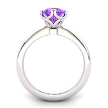 Amethyst Artisanal Braid Round Solitaire Ring