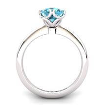 Blue Topaz Artisanal Braid Round Solitaire Ring