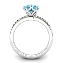 Blue Topaz Elite Braid Round Solitaire Ring