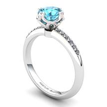Blue Topaz Elite Braid Round Solitaire Ring