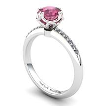 Garnet Elite Braid Round Solitaire Ring