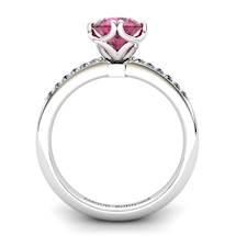 Garnet Elite Braid Round Solitaire Ring