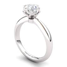 White Topaz Artisanal Braid Round Solitaire Ring