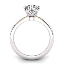 White Topaz Artisanal Braid Round Solitaire Ring