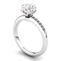 White Topaz Elite Braid Round Solitaire Ring