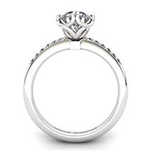 White Topaz Elite Braid Round Solitaire Ring