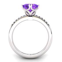 Amethyst Elite Braid Square Solitaire Ring