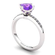 Amethyst Elite Braid Square Solitaire Ring