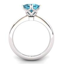 Blue Topaz Artisanal Braid Square Solitaire Ring