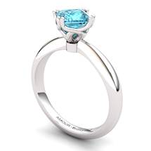 Blue Topaz Artisanal Braid Square Solitaire Ring