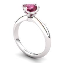 Garnet Artisanal Braid Square Solitaire Ring