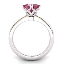 Garnet Artisanal Braid Square Solitaire Ring