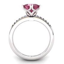 Garnet Elite Braid Square Solitaire Ring