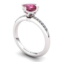 Garnet Elite Braid Square Solitaire Ring