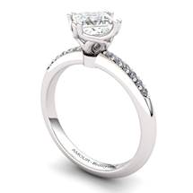 White Topaz Elite Braid Square Solitaire Ring