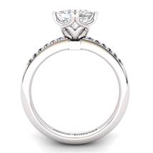 White Topaz Elite Braid Square Solitaire Ring