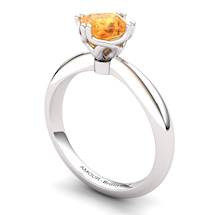 Citrine Artisanal Braid Square Solitaire Ring