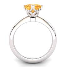 Citrine Artisanal Braid Square Solitaire Ring