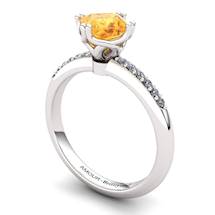 Citrine Elite Braid Square Solitaire Ring