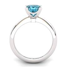 Blue Topaz Artisanal Magic of Love Solitaire Ring