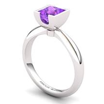 Amethyst Artisanal Watchtower Solitaire Ring
