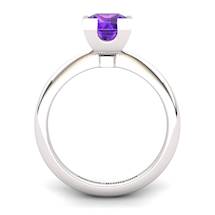 Amethyst Artisanal Watchtower Solitaire Ring
