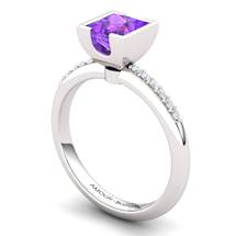 Amethyst Elite Watchtower Solitaire Ring