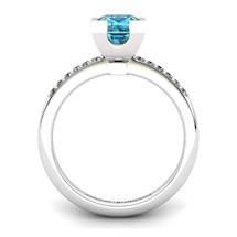 Blue Topaz Elite Watchtower Solitaire Ring