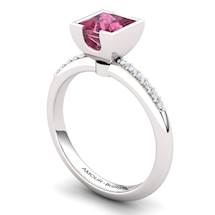 Garnet Elite Watchtower Solitaire Ring