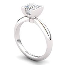 White Topaz Artisanal Watchtower Solitaire Ring