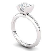 White Topaz Elite Watchtower Solitaire Ring