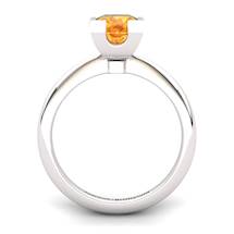 Citrine Artisanal Watchtower Solitaire Ring