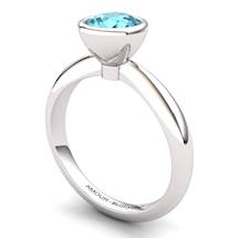 Blue Topaz Artisanal Imperial Cone Solitaire Ring