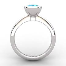 Blue Topaz Artisanal Imperial Cone Solitaire Ring