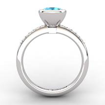 Blue Topaz Elite Imperial Cone Solitaire Ring